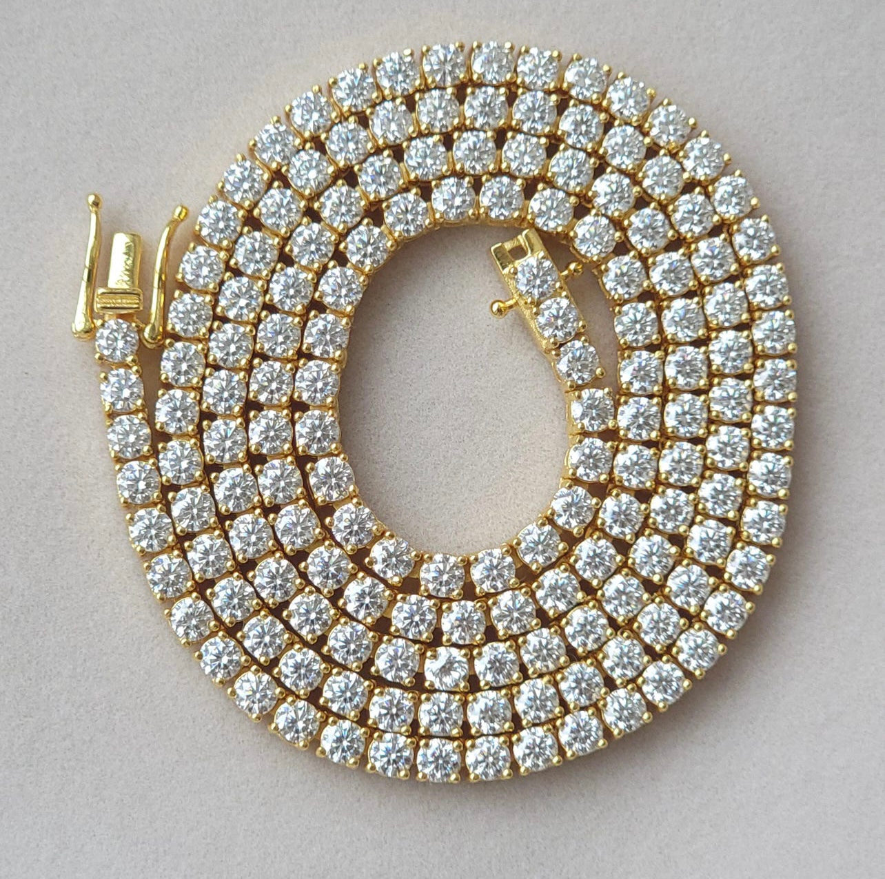 3MM Moissanite Tennis Necklace 925 Sterling VVS Tennis Chain Passes Diamond Tester