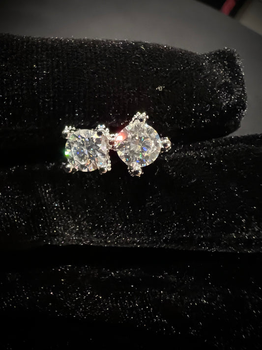 5mm fully iced out Moissanite Stud Earrings