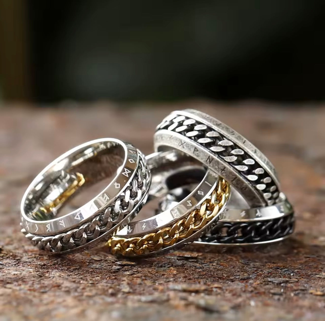 Nordic Rune and Cuban Link Fidget