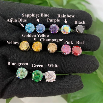 5mm Moissanite 925 Silver Stud Earrings