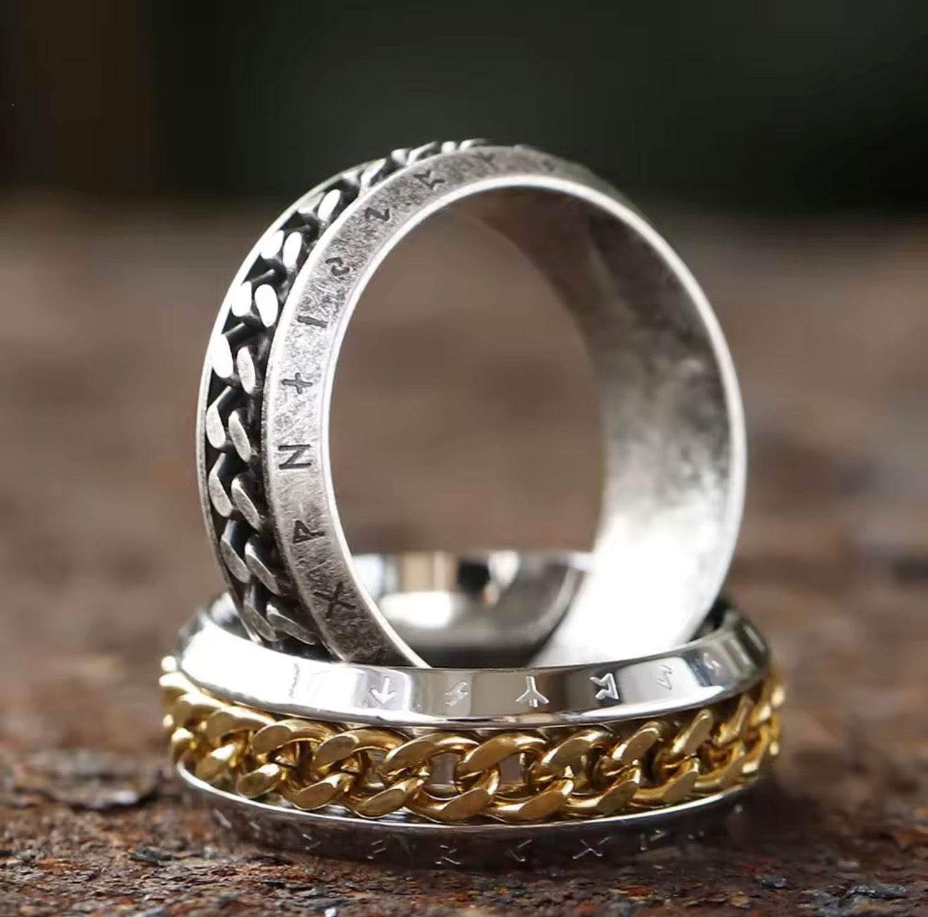 Nordic Rune and Cuban Link Fidget
