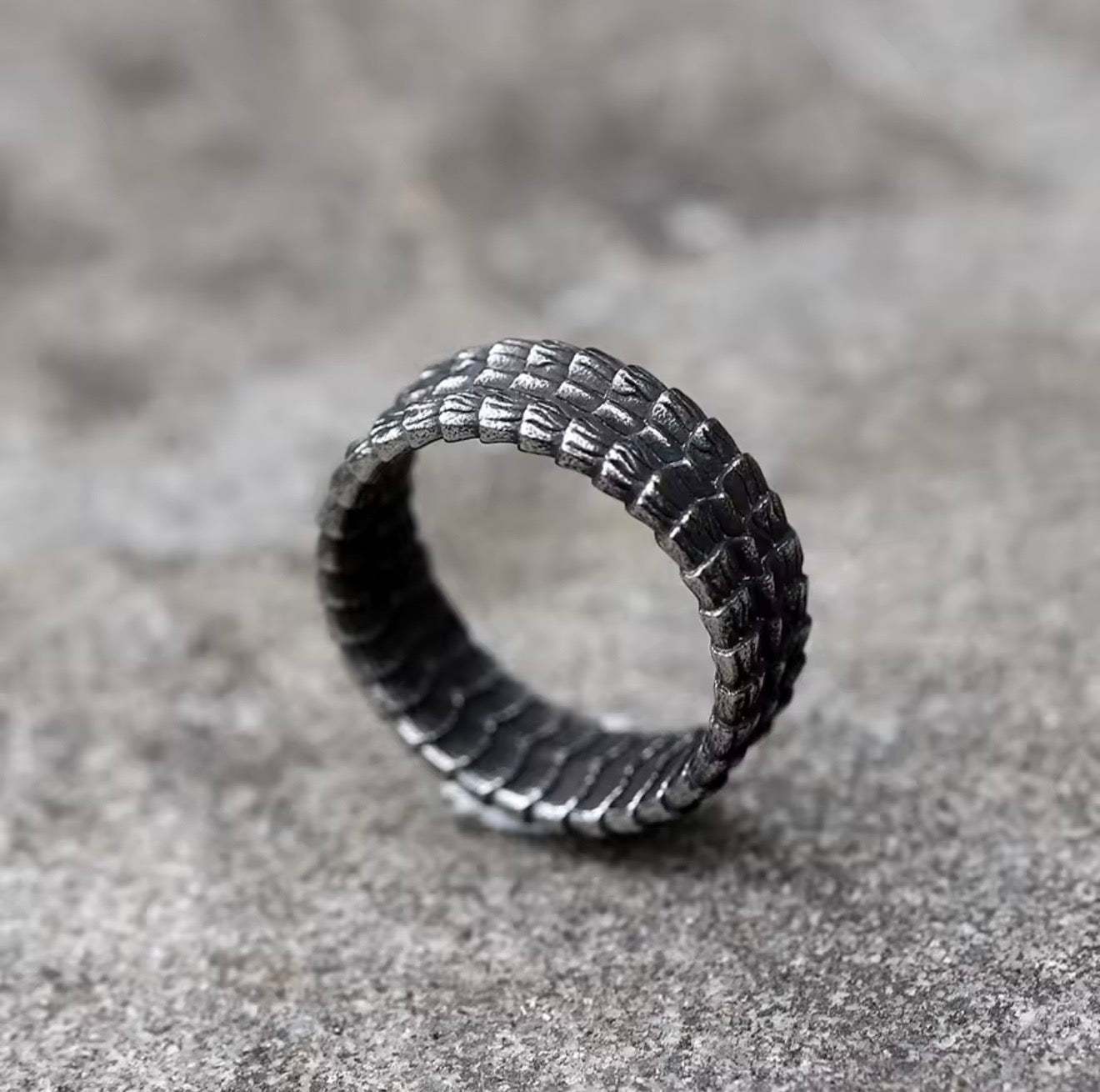 Dark Steel Dragon Scale Ring
