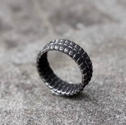 Dark Steel Dragon Scale Ring