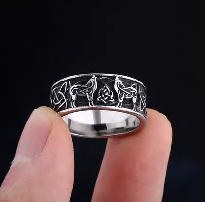 Celtic Wolf/Rune Ring