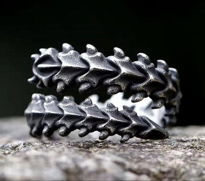 Dark steel centipede ring