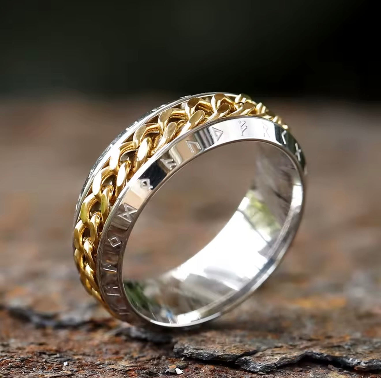 Nordic Rune and Cuban Link Fidget