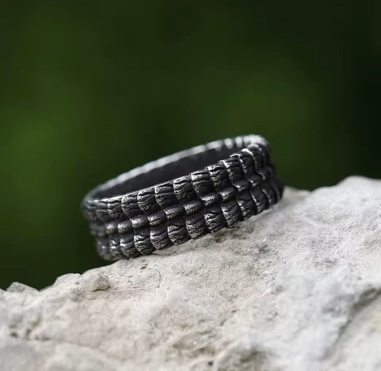 Dark Steel Dragon Scale Ring