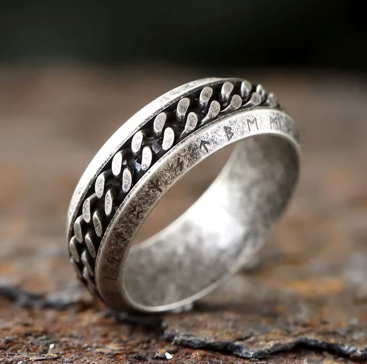 Nordic Rune and Cuban Link Fidget