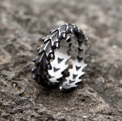 Dark steel centipede ring