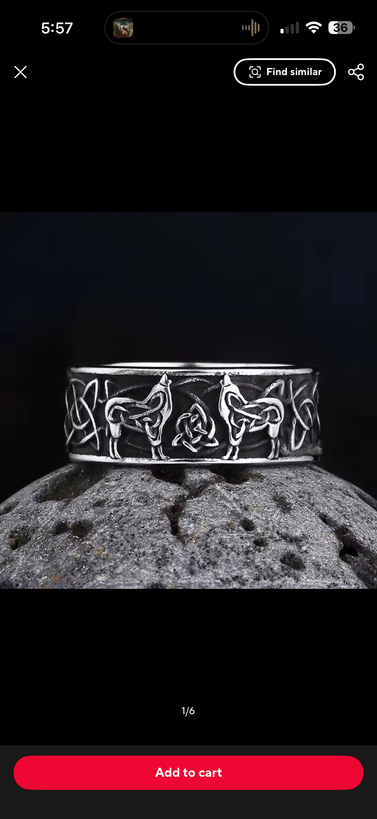 Celtic Wolf/Rune Ring