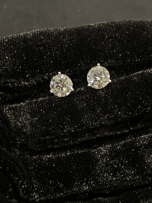 7mm Moissanite Stud Earrings 925 Silver