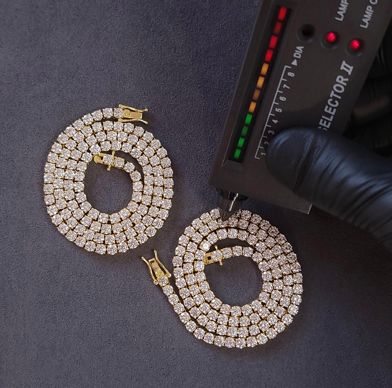 4mm MOISSANITE Tennis Chain Necklace VVS D Color  Passes Diamond Tester