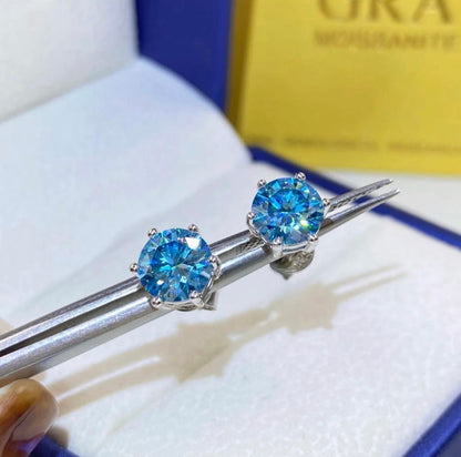 5mm Moissanite 925 Silver Stud Earrings