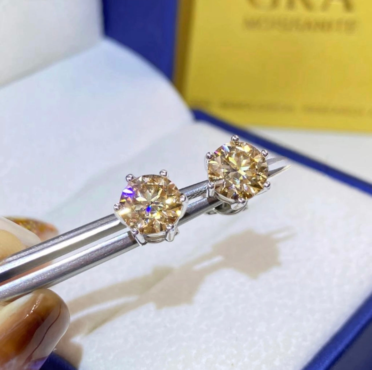 5mm Moissanite 925 Silver Stud Earrings