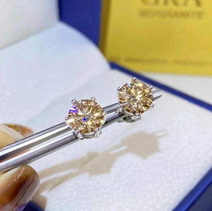 5mm Moissanite 925 Silver Stud Earrings