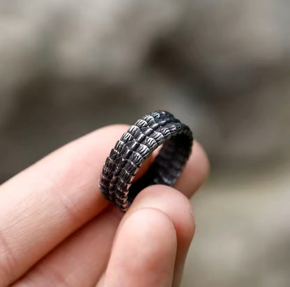 Dark Steel Dragon Scale Ring