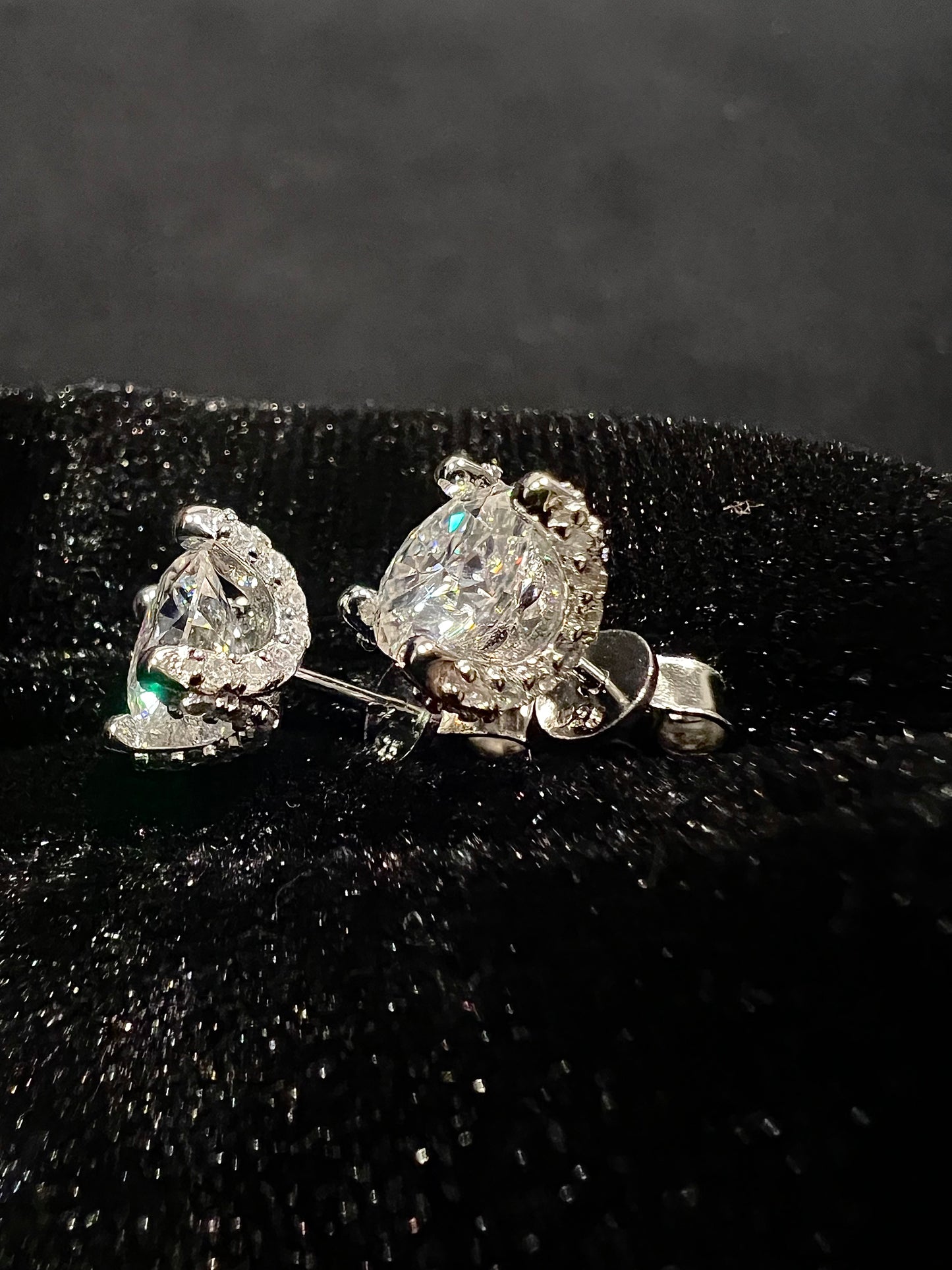 5mm fully iced out Moissanite Stud Earrings