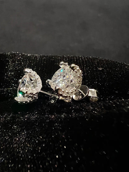 5mm fully iced out Moissanite Stud Earrings