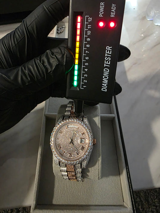 Two Tone Moissanite VVS Presidential Watch