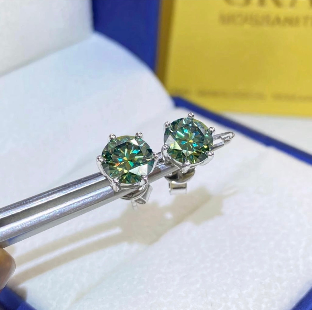 5mm Moissanite 925 Silver Stud Earrings