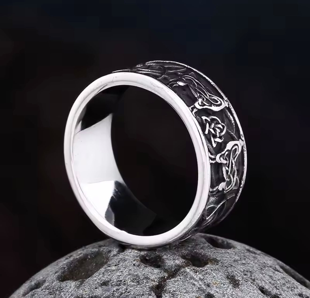 Celtic Wolf/Rune Ring