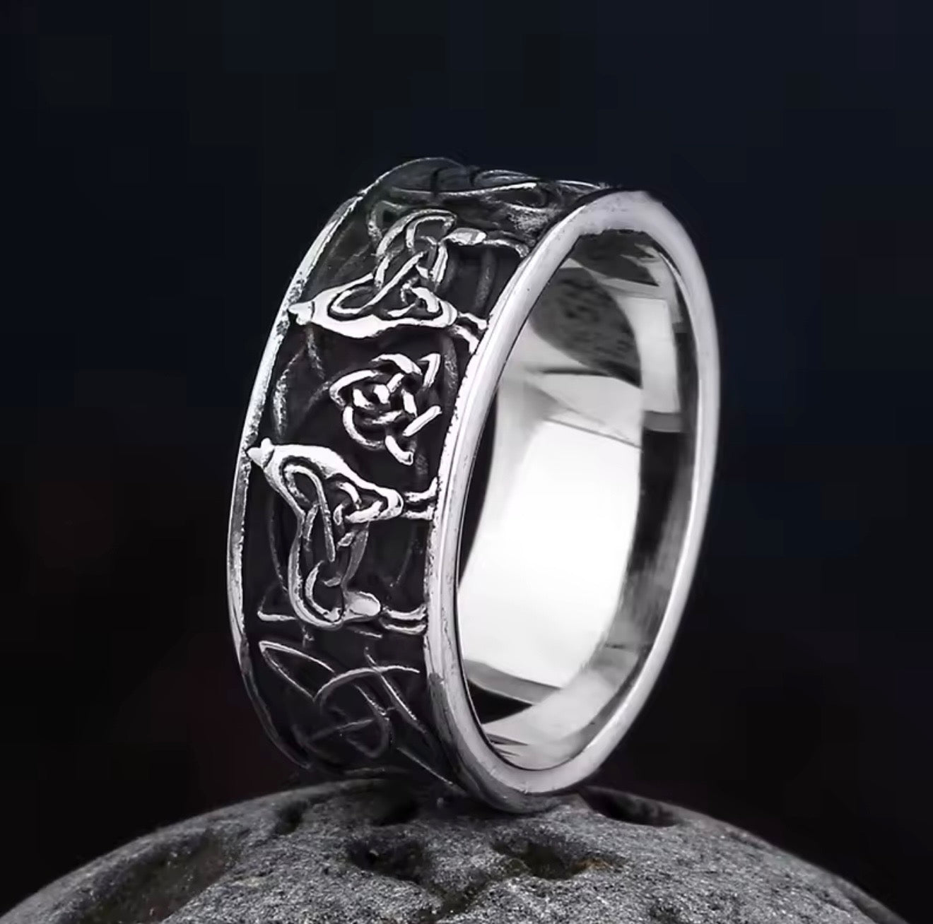 Celtic Wolf/Rune Ring