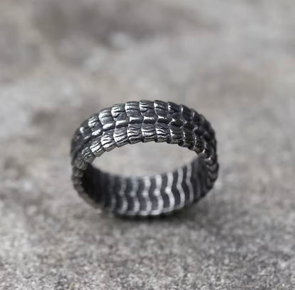 Dark Steel Dragon Scale Ring