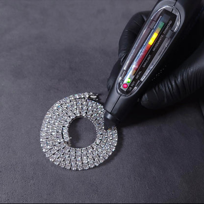 4mm MOISSANITE Tennis Chain Necklace VVS D Color  Passes Diamond Tester