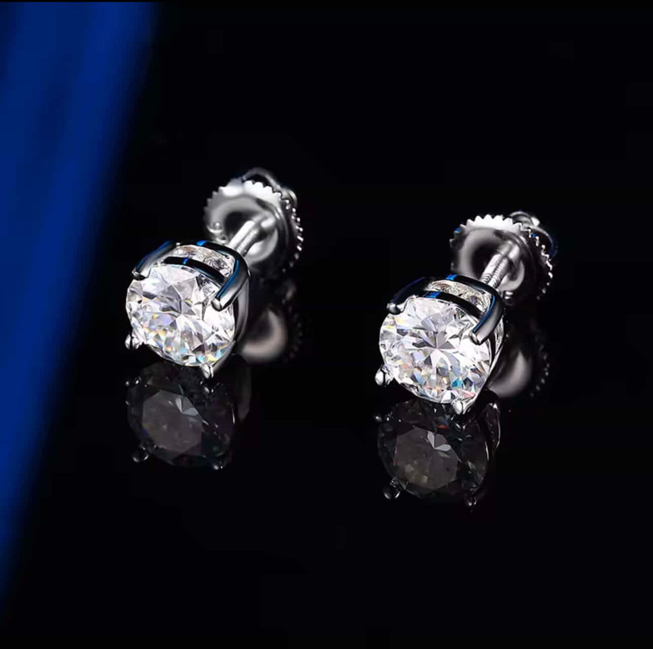 5mm Moissanite 925 Silver Stud Earrings