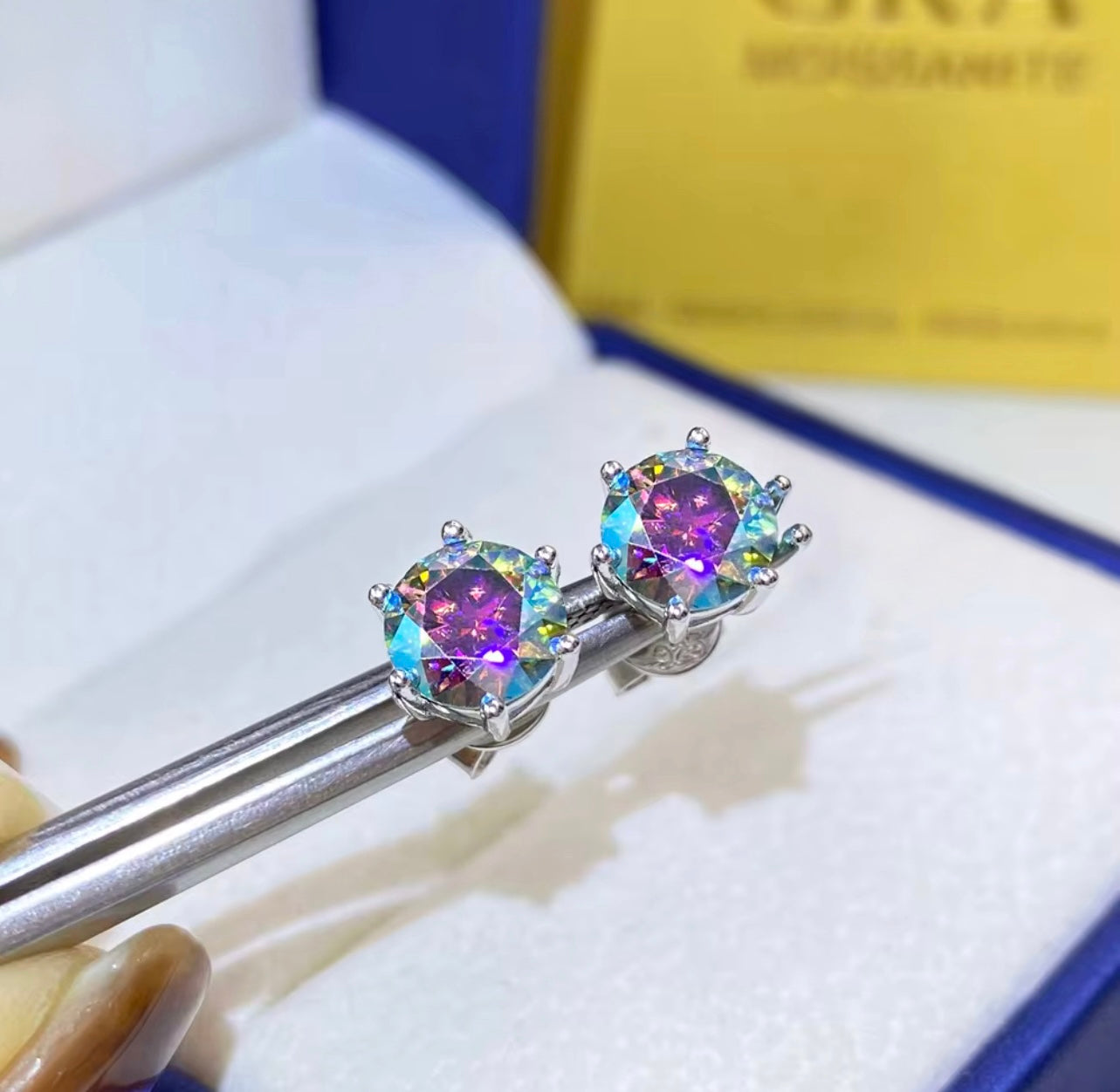 5mm Moissanite 925 Silver Stud Earrings