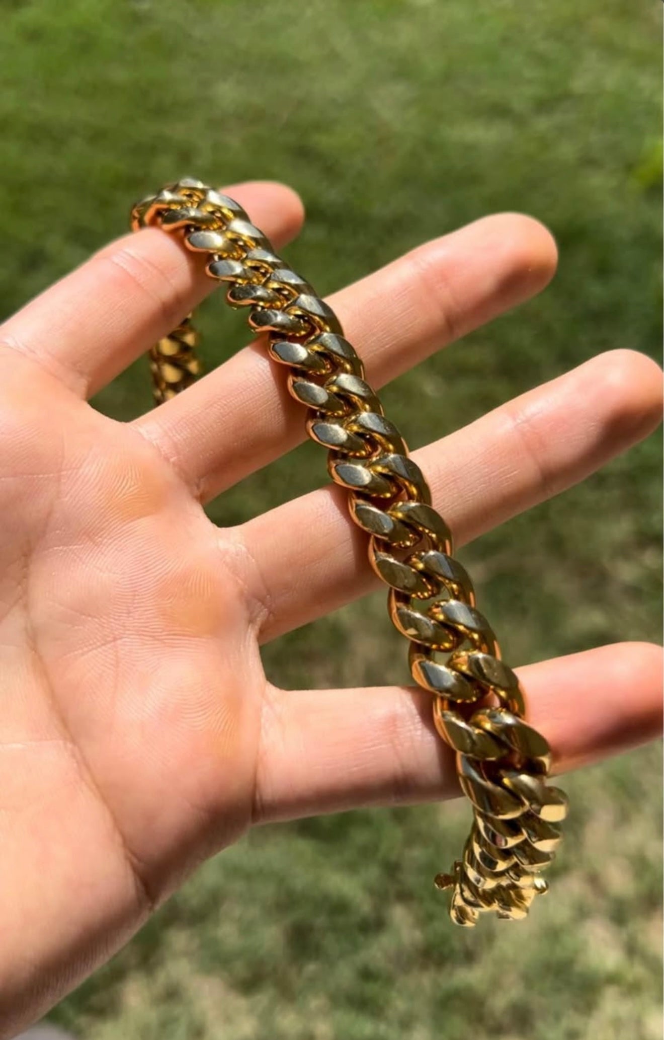 Gold Stainless Steel Cuban Link Bracelet