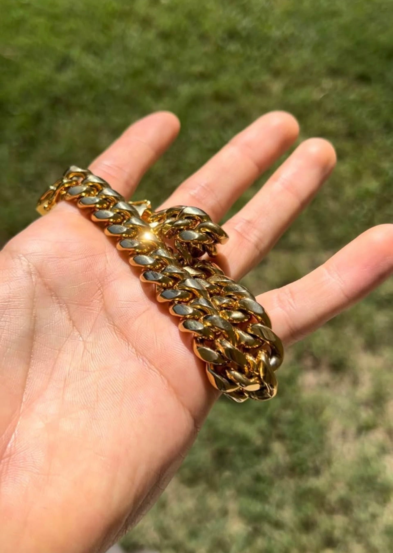 Gold Stainless Steel Cuban Link Bracelet