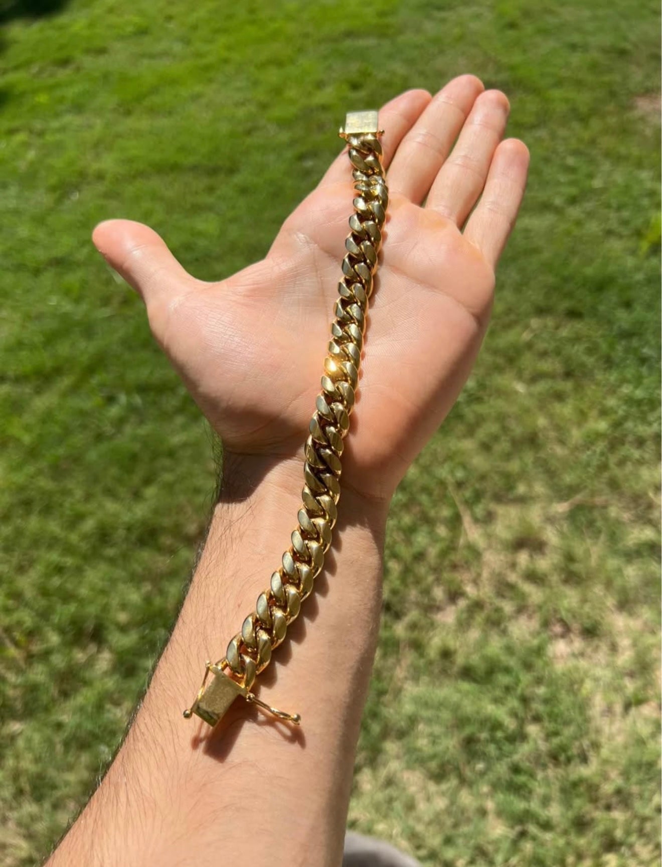 Gold Stainless Steel Cuban Link Bracelet