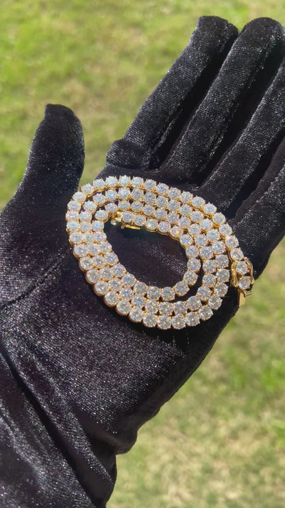 5mm MOISSANITE Tennis Chain Necklace - VVS D Color - Passes Diamond Tester