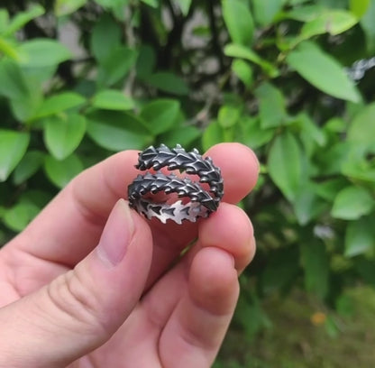 Dark steel centipede ring