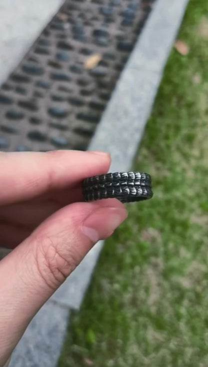 Dark Steel Dragon Scale Ring