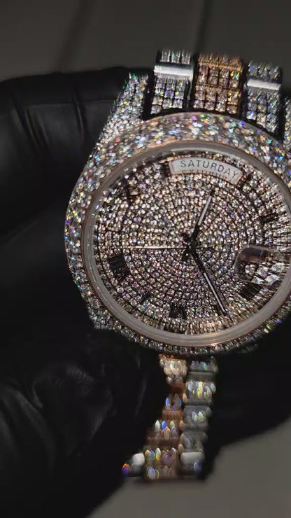 Two Tone Moissanite VVS Presidential Watch