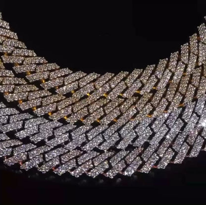 12mm Moissanite Miami Cuban Link Prong Bracelet Iced Out - 925 Silver